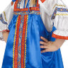 Русский народный костюм "Василиса" детский атласный синий сарафан и блузка