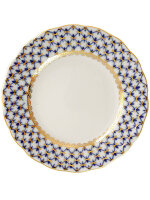 Фарфоровая тарелка плоская 150 мм форма Тюльпан рисунок Кобальтовая сетка Императорский фарфоровый завод