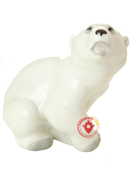 Скульптура Медвежонок белый 11,6 см Императорский фарфоровый завод