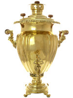 Угольный латунный самовар 9 литров ваза с гранями Первое Товарищество, арт. 433699